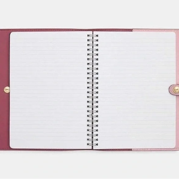 Last - Coach Powder Pink Signature Pattern Notebook - Picture 2 of 3